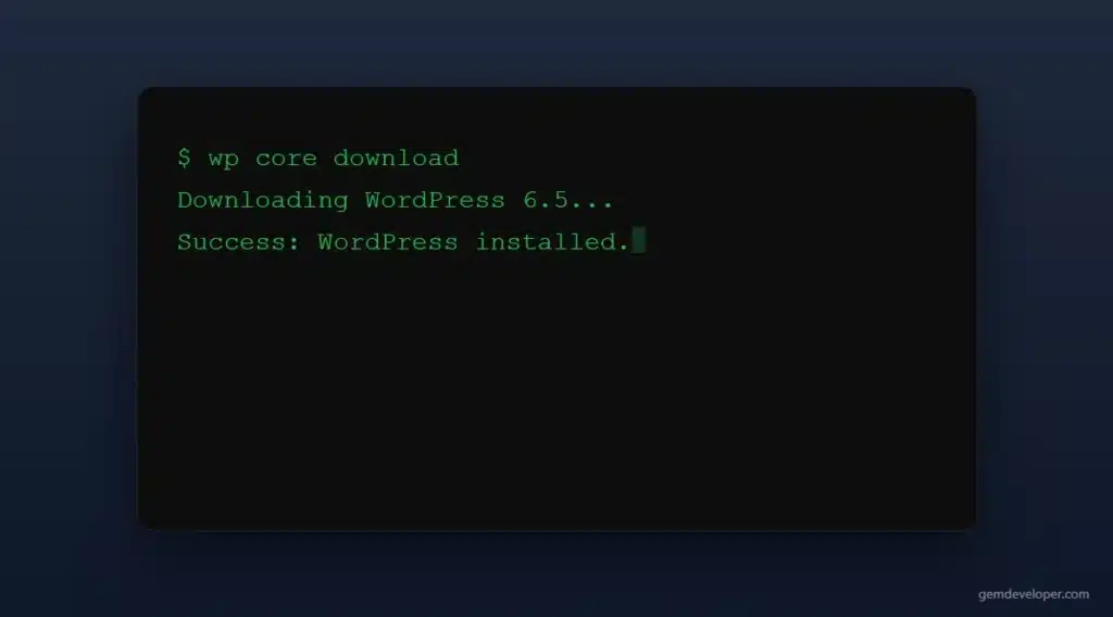 WP-CLI WordPress installation command on Ubuntu server