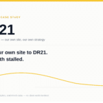 DR21 technical SEO case study - domain rating growth chart showing plateau