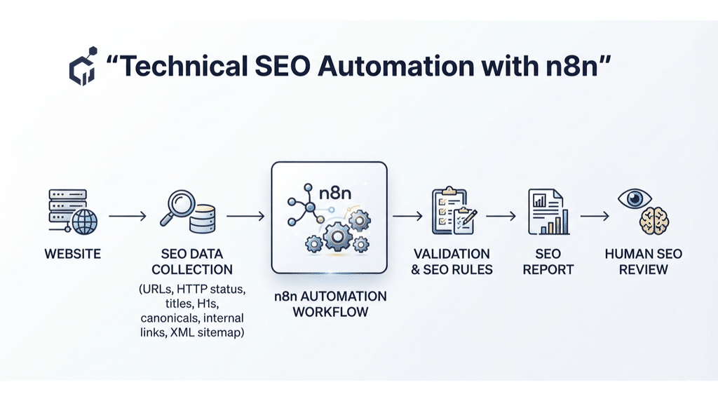 automation workflow using n8n for automated SEO Technical SEO automation workflow using n8n for automated SEO data collection, validation and reporting.